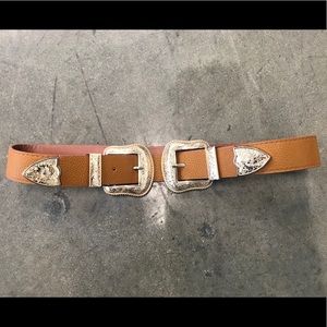 Vegan double buckle belt